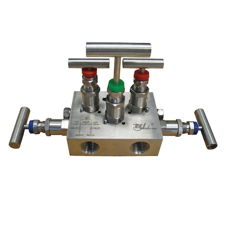 Dwyer Instruments 5-valve manifold with top mounted vent valves. BBV-22